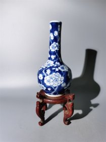 光绪青花长颈冰梅胆瓶
