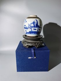 乾隆青花周敦颐爱莲茶叶罐