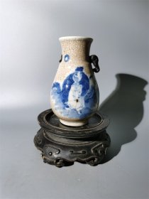 道光哥釉青花人物琵琶尊