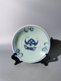 光绪豆青加彩福寿纹盘2