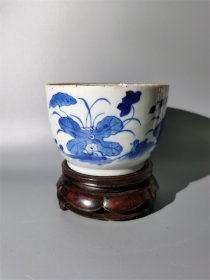 光绪青花满池娇缸