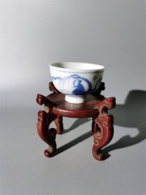 光绪青花寒江独钓杯