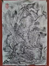 手绘山水水墨画