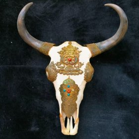 藏族文化牛头装饰摆件