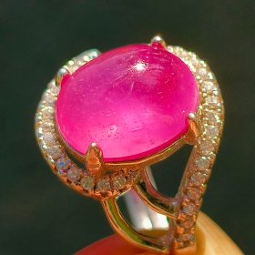 缅甸天然红宝石戒指