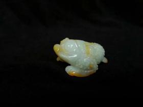 缅甸天然翡翠雕金蟾摆件把件茶宠