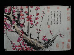 手绘梅花老画