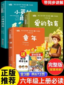 全套3册童年爱的教育小英雄雨来六年级上册必读的课外书老师推荐经典书目快乐读书吧高尔基正版原著完整版6上小学生课外阅读书籍