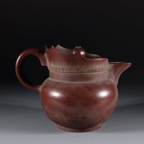 大清康熙初冬郑宁侯制 紫砂僧帽壶