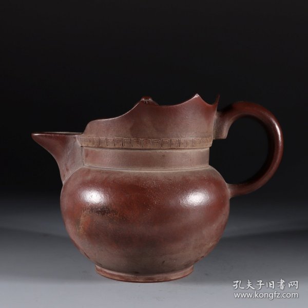 大清康熙初冬郑宁侯制 紫砂僧帽壶