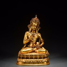 藏传·铜鎏金金刚萨锤造像。
