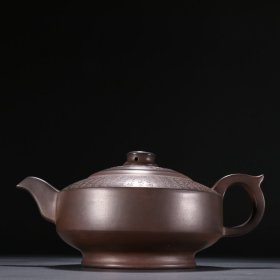 旧藏 紫砂刻茶壶。