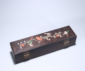 旧藏.紫檀木嵌螺钿首饰盒