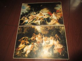 西洋名画（6张）43Cmx28cm