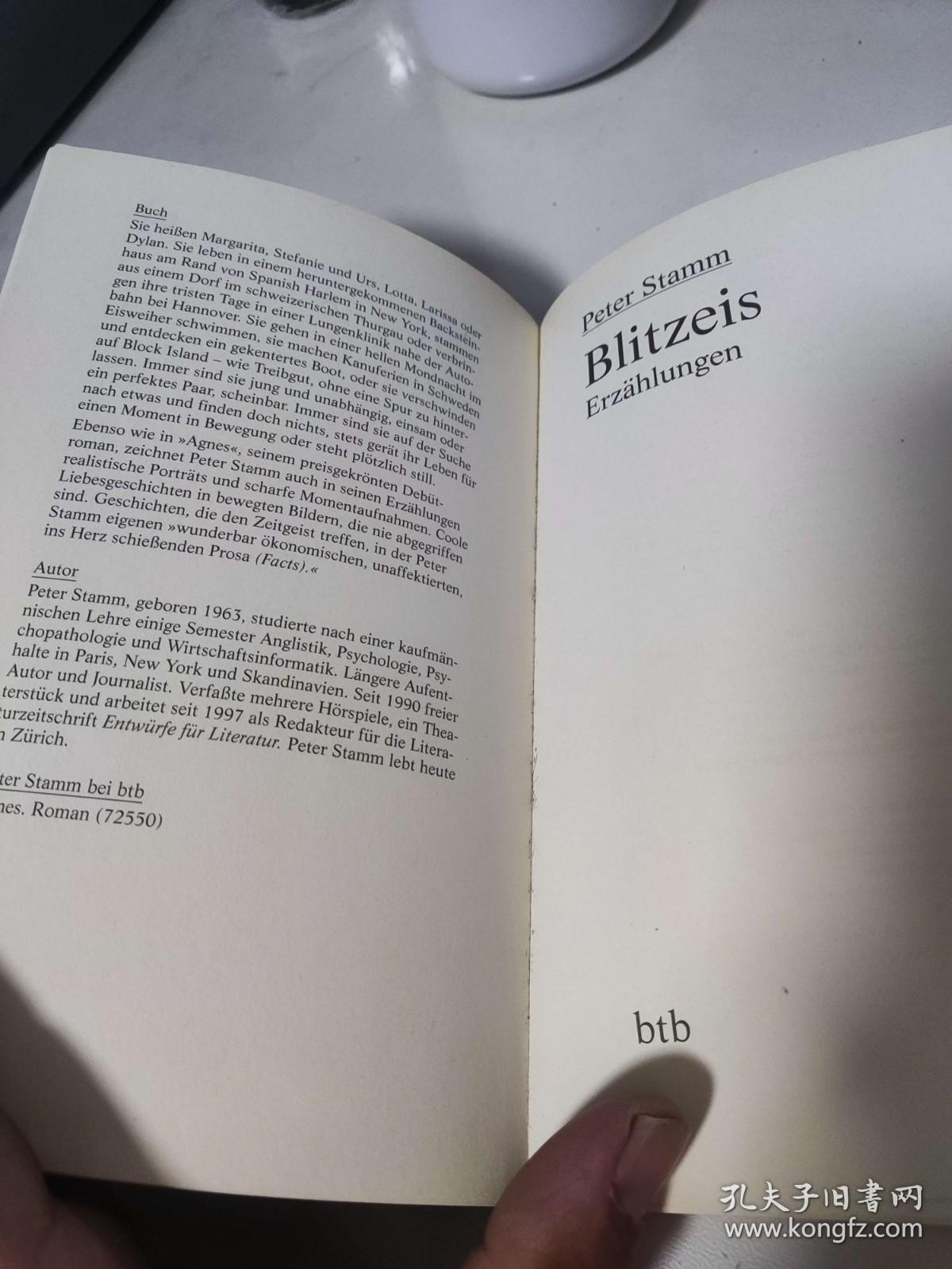 Blitzeis von Peter Stamm 彼得·施塔姆 德文版