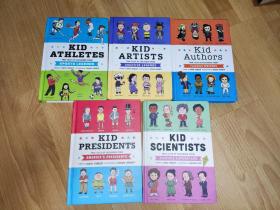 大人物的童年 Kid Legends Book 5本合售 Kid Presidents、Kid Athletes、Kid Artists、Kid Authors、Kid Scientists 英文版 精装本