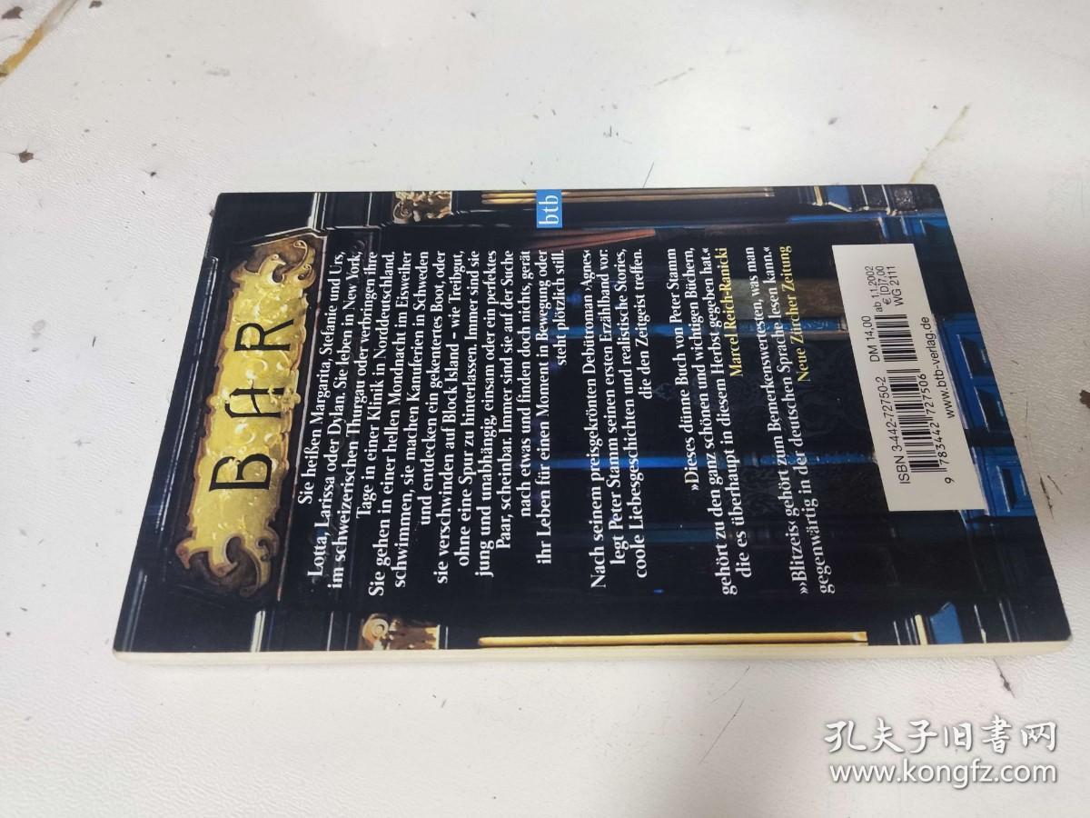 Blitzeis von Peter Stamm 彼得·施塔姆 德文版