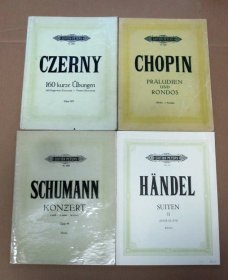 【EDITION PETERS版 外国原版曲谱】SCHUMANN/CH0PIN/CZERNY/HANDEL（舒曼/肖邦/车尔尼/亨德尔）4册合售 详见图片和描述