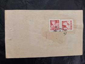 60年代邮票包件收据（邮票下处有破损修补）