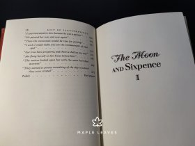 毛姆 The Moon And Sixpence 月亮与六便士 高更插图  Easton Press 真皮收藏版 竹节书脊 绸带书签