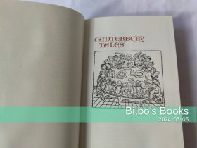 乔叟  Canterbury Tales 坎特伯雷故事集 Franklin Library - The Heirloom Library   竹节书脊 书口三面刷金 瑕疵见图 1/4皮