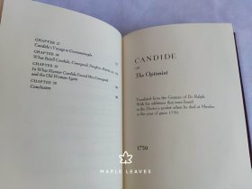 Candide 伏尔泰 老实人  (This Special Edition of Candide was prepared for subscribers to The Oxford Library of the World’s Great Books) 牛津大学出版社/富兰克林出版社联名 竹节书脊 三面刷金