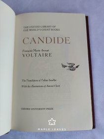 Candide 伏尔泰 老实人  (This Special Edition of Candide was prepared for subscribers to The Oxford Library of the World’s Great Books) 牛津大学出版社/富兰克林出版社联名 竹节书脊 三面刷金