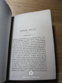 1893年 Life of Leigh Hunt 利·亨特传 书顶刷金 小本 有斑 磨损见图