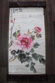 上海书画名家 蔡畦 《 花卉》软片一幅，画心（67 X 35）