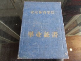 罕见六十年代漆面精装《北京体育学院  毕业证书》第6401号-铁盒1（7788）