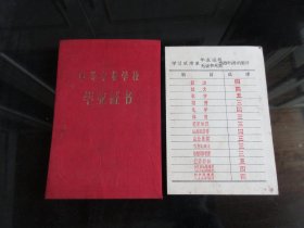 罕见六十年代《中等专业学校毕业证书-成都市农业学校》内有原始照片和原始学习成绩单-铁盒1（7788）