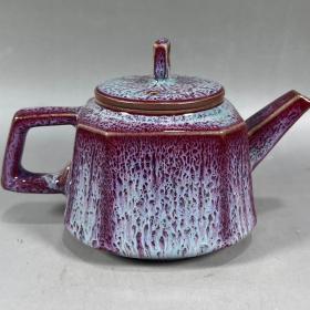 钧窑茶壶 （10×15cm）
