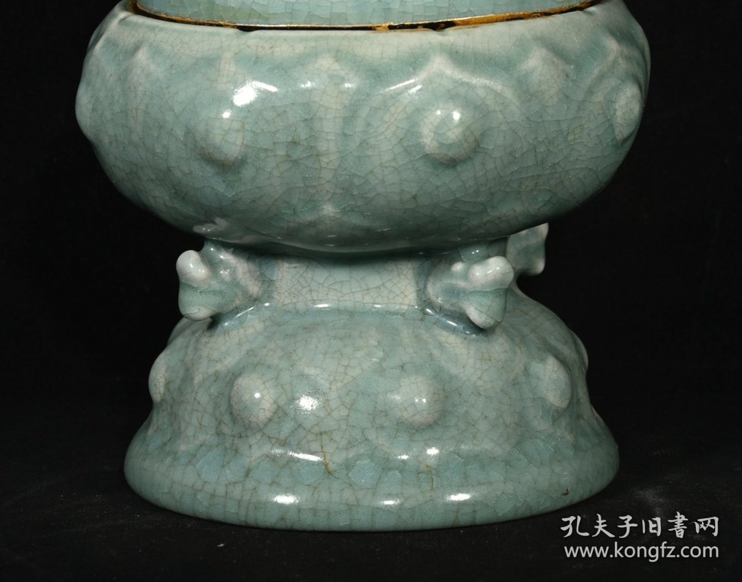 汝窑清凉寺款熏炉y，高21×13厘米