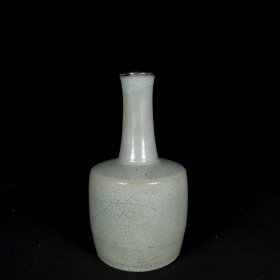 汝窑天青釉包银口纸槌瓶 尺寸高22.5CM直径12CM