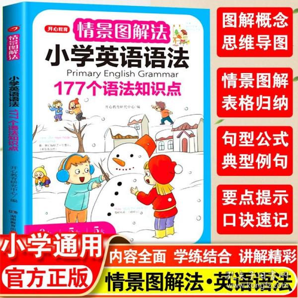 情景图解法小学英语语法视频讲解版三四五六年级思维导图学音标单词句型公式词性时态大全 开心教育