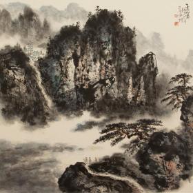 重庆书画家吴承楷 《山水画》 精品之作!!!山水画四尺斗方作品装裱托片送礼收藏风景茶室办公室客厅玄关装饰画新中式装修国画！