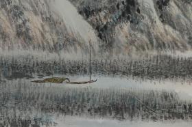 上海中国画院院长《陈翔 绘 苍芒山色图》真迹保真
