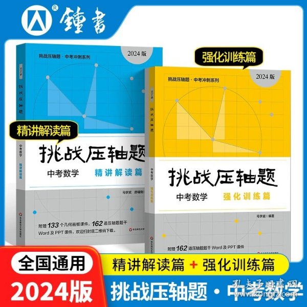 正版全新初中通用/中考数学 精讲精读篇+强化训练篇 2024新版挑战压轴题中考数学物理化学入门篇精讲篇强化篇专项训练必刷题初中总复习中考数学压轴题