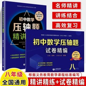 正版全新初中通用/初中数学压轴题精讲精练+试卷精编 8年级 初中数学压轴题精讲精练试卷精编中考数学789年级数学刷题知识大全训练题上下册上海教育出版社