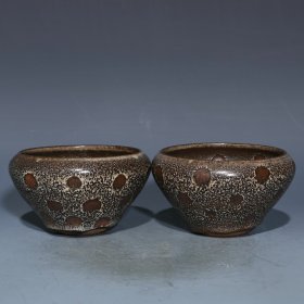 建窑曜变盏，高7.3cm直径12cm