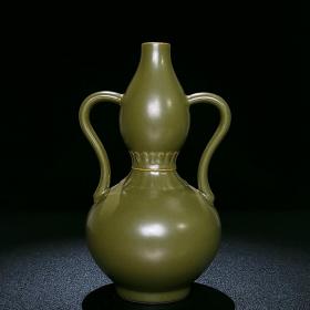 清乾隆茶叶末釉如意耳葫芦瓶 高25厘米宽14厘米