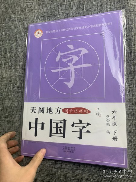 天圆地方中国字六年级下册六年级下册课本同步练字帖写好中国字正楷字帖小学楷书练字帖小学生专用正楷临摹硬笔楷书法字帖控笔训练