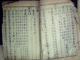 C1419，明或清早期精刻本医学古籍：本草纲目，大开本线装一厚册卷5-7，刻印精良，纸张质量上佳