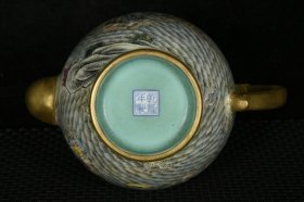 清乾隆珐琅彩描金十八罗汉纹壶子 高17厘米X16厘米X11厘米 价4000