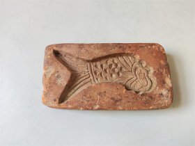 清代红陶制鱼纹印模