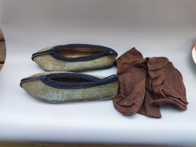 民国时期老布鞋及袜子