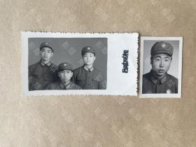 老照片，军人，吕城照相馆（位于江苏镇江丹阳） ，赠一张戴毛主席像章的