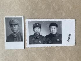 老照片，军人戴毛主席像章吕城照相馆（位于江苏镇江丹阳） ，赠一张