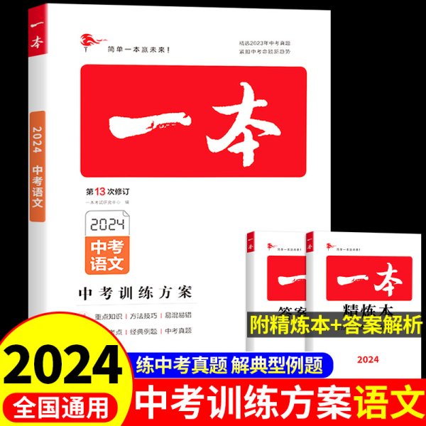 2019中考语文 新课标版 一本中考训练方案 专注训练16年