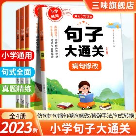 句子大通关（全套4册）小学语文句式句子训练专项练习人教版小学一二三四五六年级句式转换修改病句关联词连词成句修辞手法写句造句仿句扩句缩句改句大全